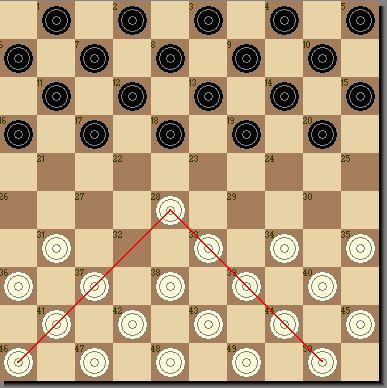 国际跳棋中的大斜线